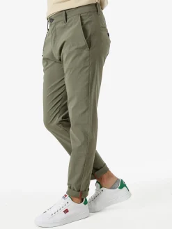 Andy Don B Pantaloni casual da uomo a quadri con dettaglio a catena - verde