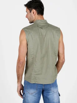 And You Camicia smanicata da uomo in lino