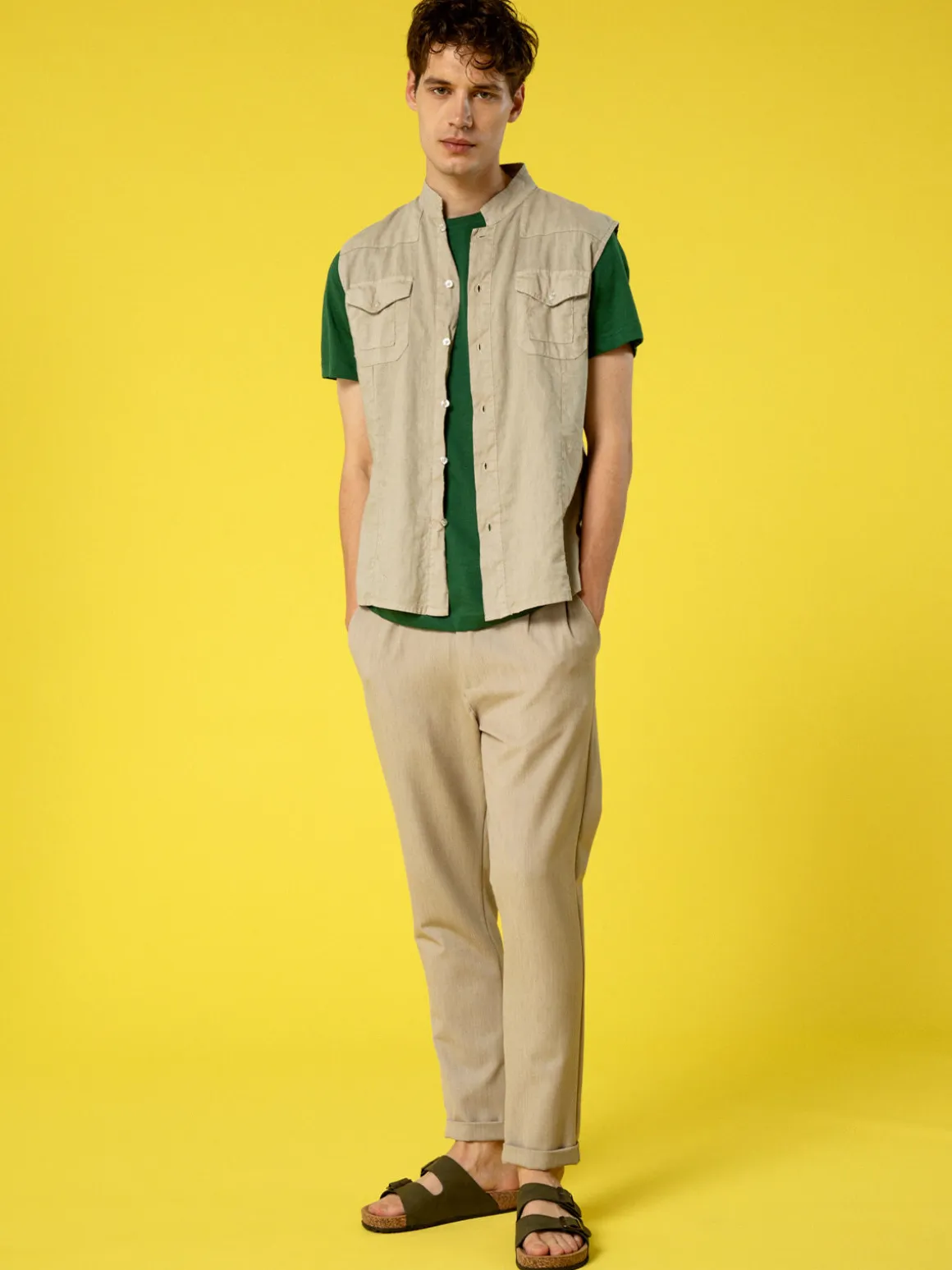And You Camicia smanicata da uomo in lino