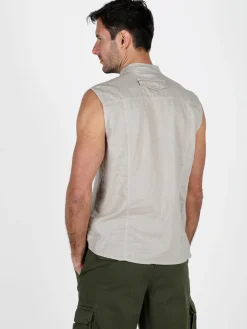 And You Camicia smanicata da uomo in lino