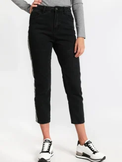Angelica 2000 Jeans neri con bande modello boyfriend