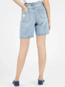 Angelica 2000 Pantaloncini mom strappati in jeans