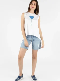 Angelica 2000 Pantaloncini mom strappati in jeans