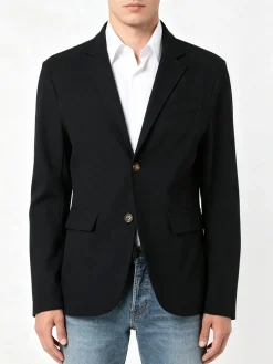 Ange Wear Blazer casual da uomo con bottoni - nero