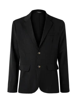 Ange Wear Blazer da uomo leggero con bottoni - nero