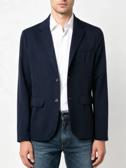 Ange Wear Blazer da uomo leggero con bottoni - blu scuro