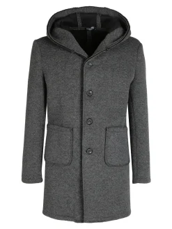 Ange Wear Cappotto misto lana da uomo con cappuccio