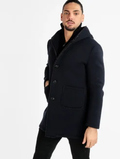 Ange Wear Cappotto misto lana da uomo con cappuccio