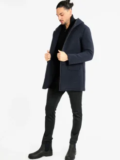 Ange Wear Cappotto misto lana da uomo con cappuccio