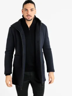 Ange Wear Cappotto misto lana da uomo con cappuccio
