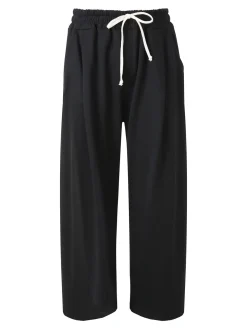 Ange Wear Pantaloni da uomo oversize a gamba larga con coulisse - nero