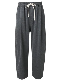 Ange Wear Pantaloni da uomo oversize a gamba larga con coulisse - grigio