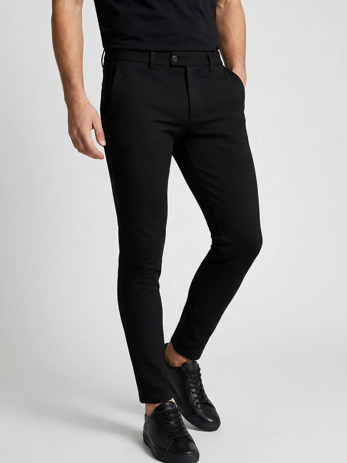 Ange Wear Pantaloni skinny da uomo elasticizzati - nero