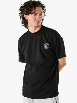Ange Wear T-shirt girocollo da uomo a nido d'ape - nero
