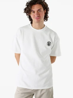 Ange Wear T-shirt girocollo da uomo a nido d'ape - bianco