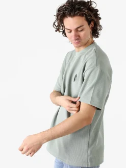 Ange Wear T-shirt girocollo da uomo a nido d'ape - acqua marina
