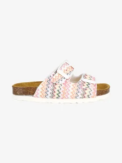 A Piedi Liberi Ciabatte da ragazza multicolore con fibbie