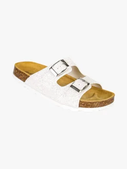 A Piedi Liberi Ciabatte da ragazza multicolore con fibbie - argento