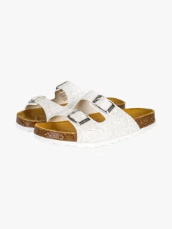 A Piedi Liberi Ciabatte da ragazza multicolore con fibbie - argento