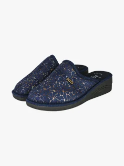 A Piedi Liberi Pantofole donna invernali con zeppa - blu scuro