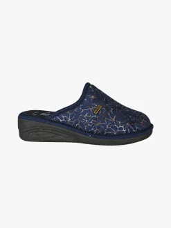 A Piedi Liberi Pantofole donna invernali con zeppa - blu scuro