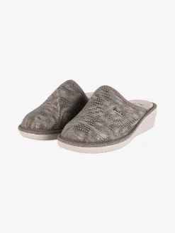 A Piedi Liberi Pantofole donna in feltro con zeppa - blu scuro