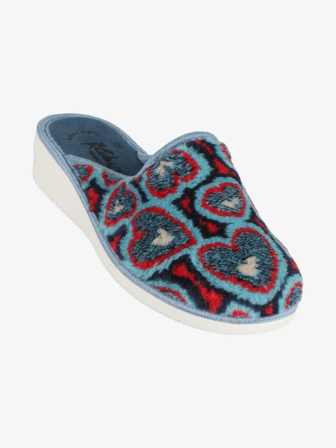 A Piedi Liberi Pantofole donna in tessuto con cuori