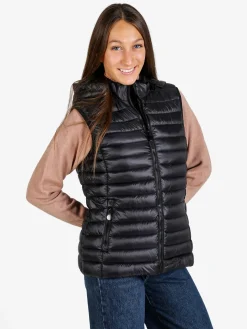 Arix & Fashion Gilet donna imbottito con cappuccio - nero
