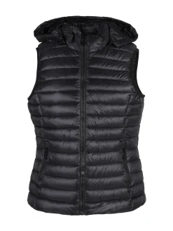 Arix & Fashion Gilet donna imbottito con cappuccio - nero