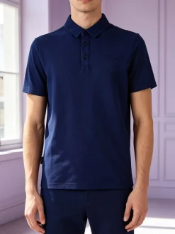 Armata Di Mare Polo da uomo in cotone a maniche corte - blu