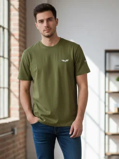 Armata Di Mare T-shirt girocollo da uomo in cotone - militare
