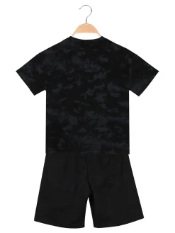 Armata Militare Completo corto da bambino in cotone con t-shirt e bermuda - nero