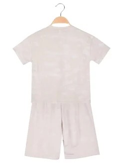 Armata Militare Completo corto da bambino in cotone con t-shirt e bermuda - beige
