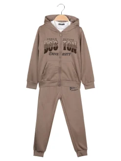 Armata Militare Completo 3 pezzi da ragazzo con cappuccio e zip - marrone