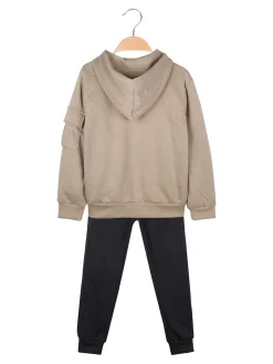 Armata Militare Completo 3 pezzi da bambino con cappuccio e zip - taupe