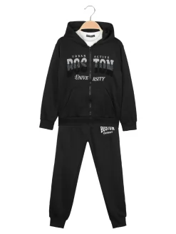 Armata Militare Completo 3 pezzi da ragazzo con cappuccio e zip - nero