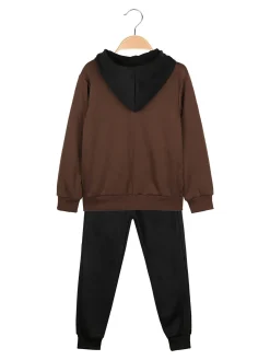 Armata Militare Completo 3 pezzi da bambino con cappuccio e zip - marrone