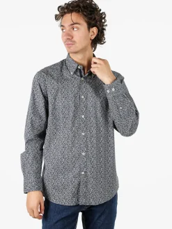 Ascot Sport Camicia da uomo con stampe in cotone elasticizzato - multicolore
