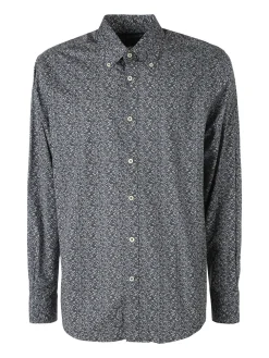 Ascot Sport Camicia da uomo con stampe in cotone elasticizzato - multicolore