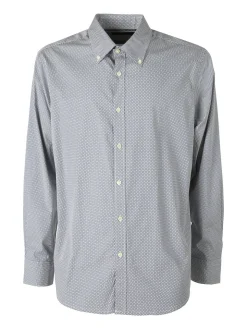 Ascot Sport Camicia da uomo con stampe in cotone elasticizzato - blu