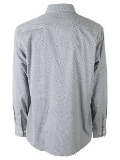Ascot Sport Camicia da uomo con stampe in cotone elasticizzato - blu