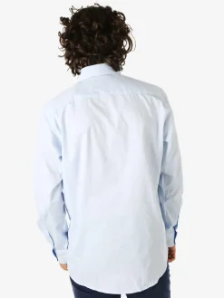 Ascot Sport Camicia da uomo in cotone a maniche lunghe con taschino - azzurro
