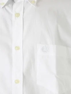 Ascot Sport Camicia da uomo in cotone a maniche lunghe con taschino - bianco