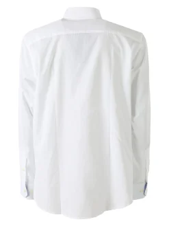 Ascot Sport Camicia da uomo in cotone a maniche lunghe con taschino - bianco