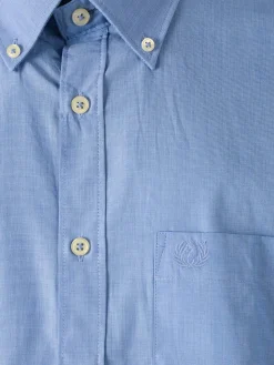 Ascot Sport Camicia da uomo in cotone a maniche lunghe con taschino - avion
