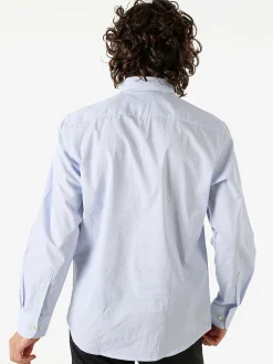 Ascot Sport Camicia da uomo in cotone a quadretti con maniche lunghe - azzurro