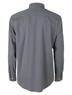 Ascot Sport Camicia da uomo in cotone a maniche lunghe con stampe - cielo