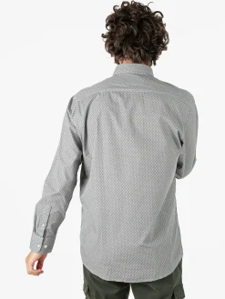 Ascot Sport Camicia da uomo in cotone a maniche lunghe con stampe - grigio