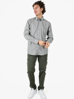 Ascot Sport Camicia da uomo in cotone a maniche lunghe con stampe - grigio