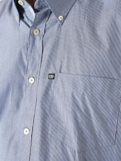 Ascot Sport Camicia da uomo rigata in cotone a maniche lunghe - blu